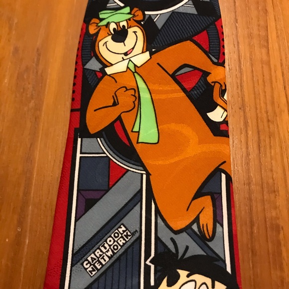 Vintage 1994 Lakeside Apparel Cartoon Network Neck Tie Flintstones Yogi Bear - Picture 12 of 13